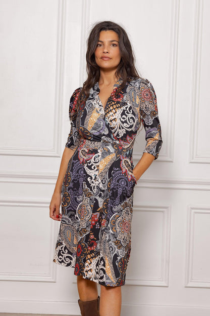 Otis Rosacé print short wrap dress