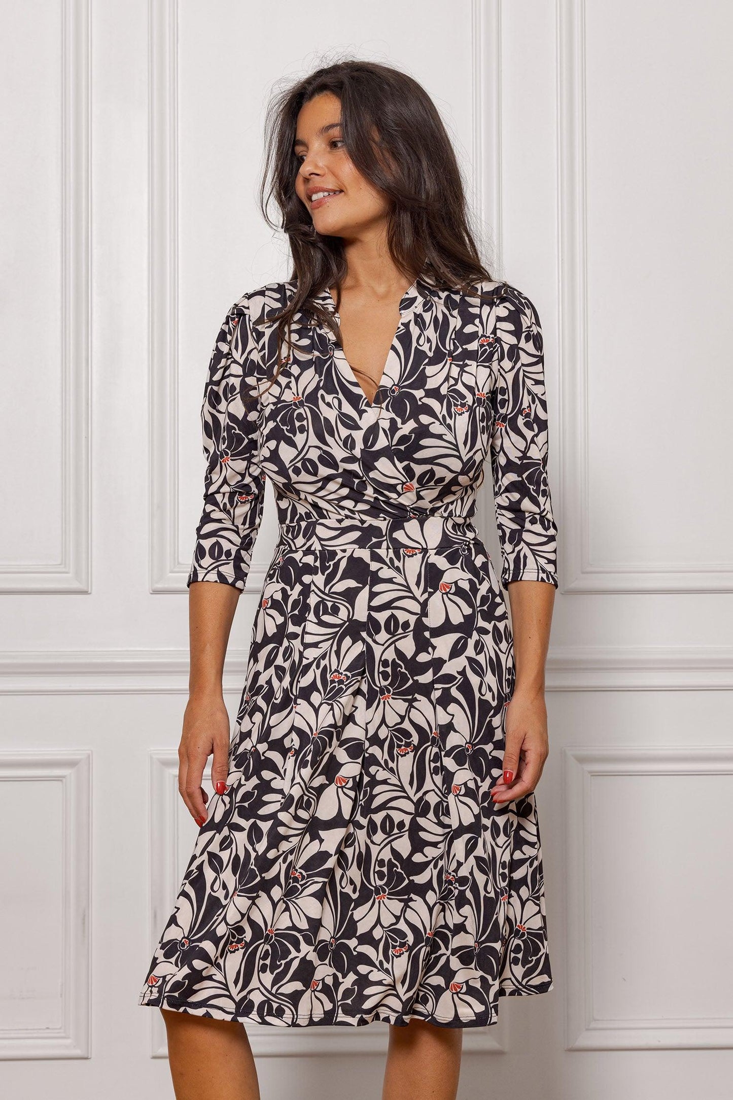 Otis Rosacé print short wrap dress