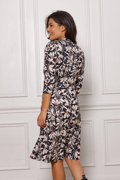 Otis Rosacé print short wrap dress