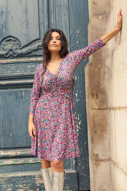 Robe Courte Romy Rose Petites Fleurs