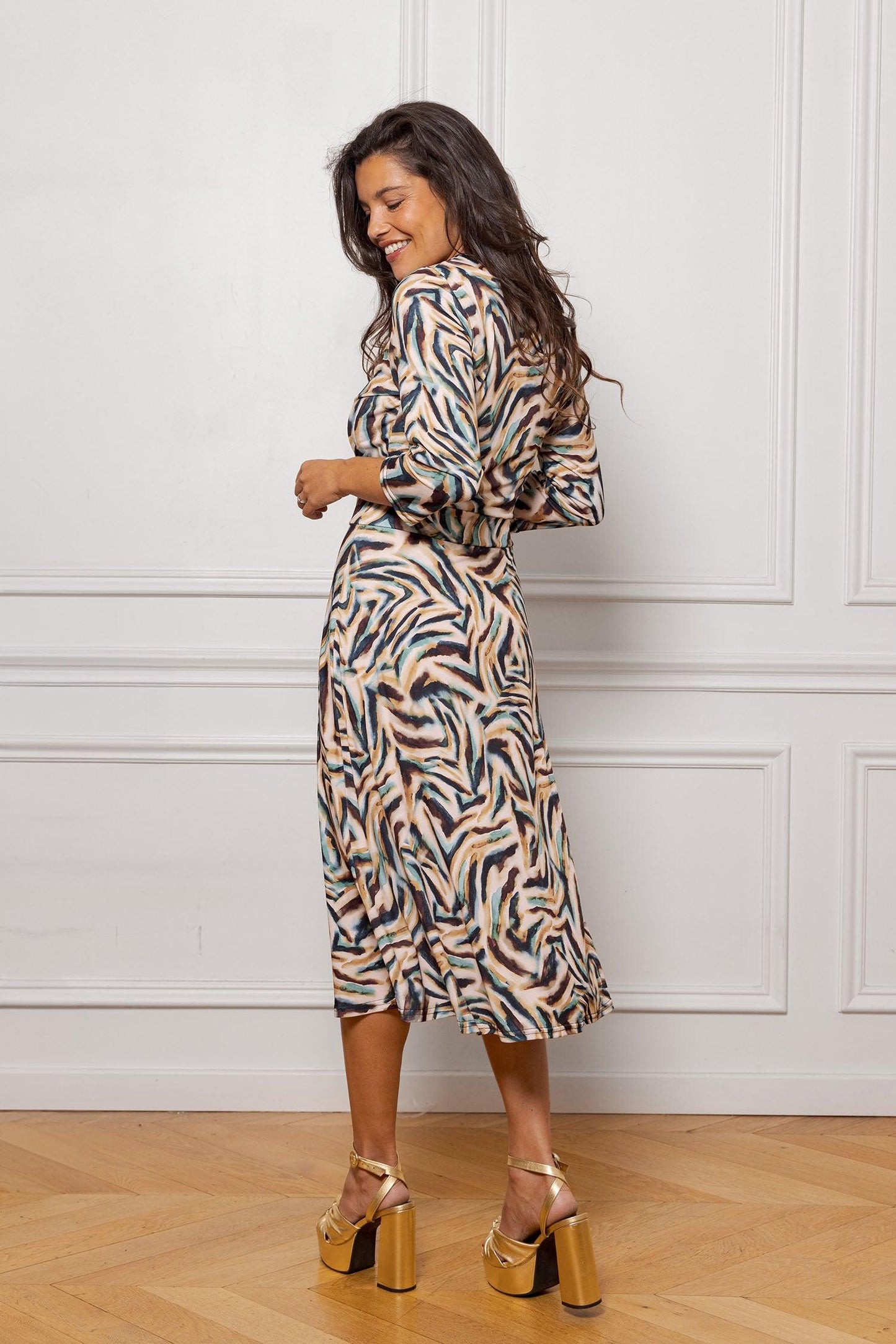 Robe Longue Gael Zébrée Colorée