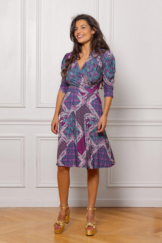 Otis Rosacé print short wrap dress