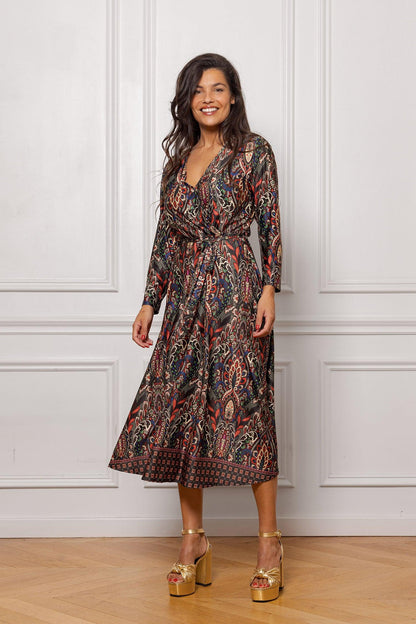 Robe Longue Rosas Arabesque Multicolore