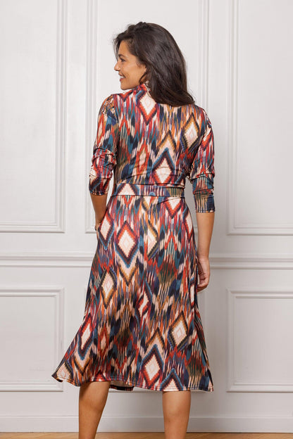 Bertine long graphic print dress