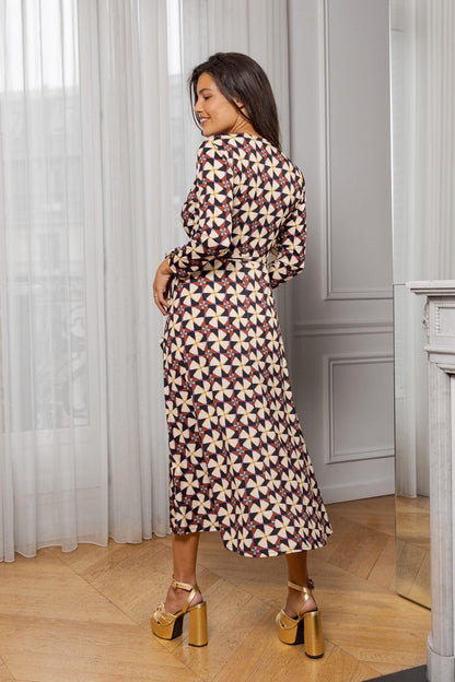 Robe Longue Rosas Fleurs Rétros