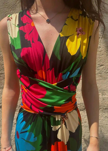 Robe Longue Jasmin Fleurs Multicolore