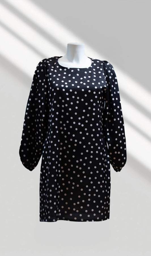 Robe courte Alfy Noire À Pois