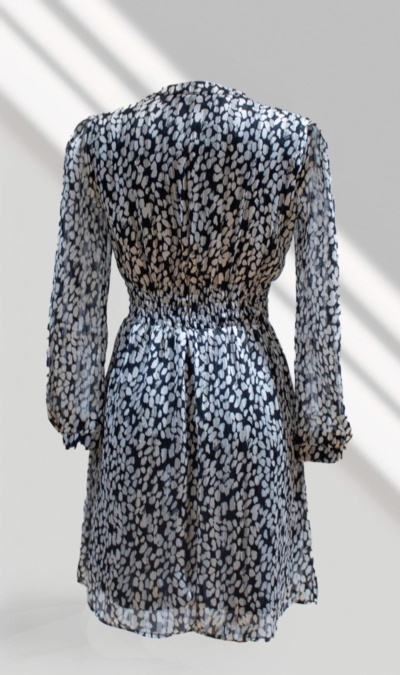 Robe Courte Alya Noire À Pois