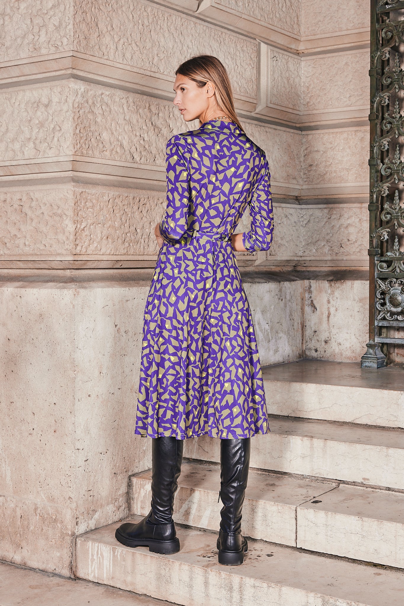 Purple snake hot sale print dress